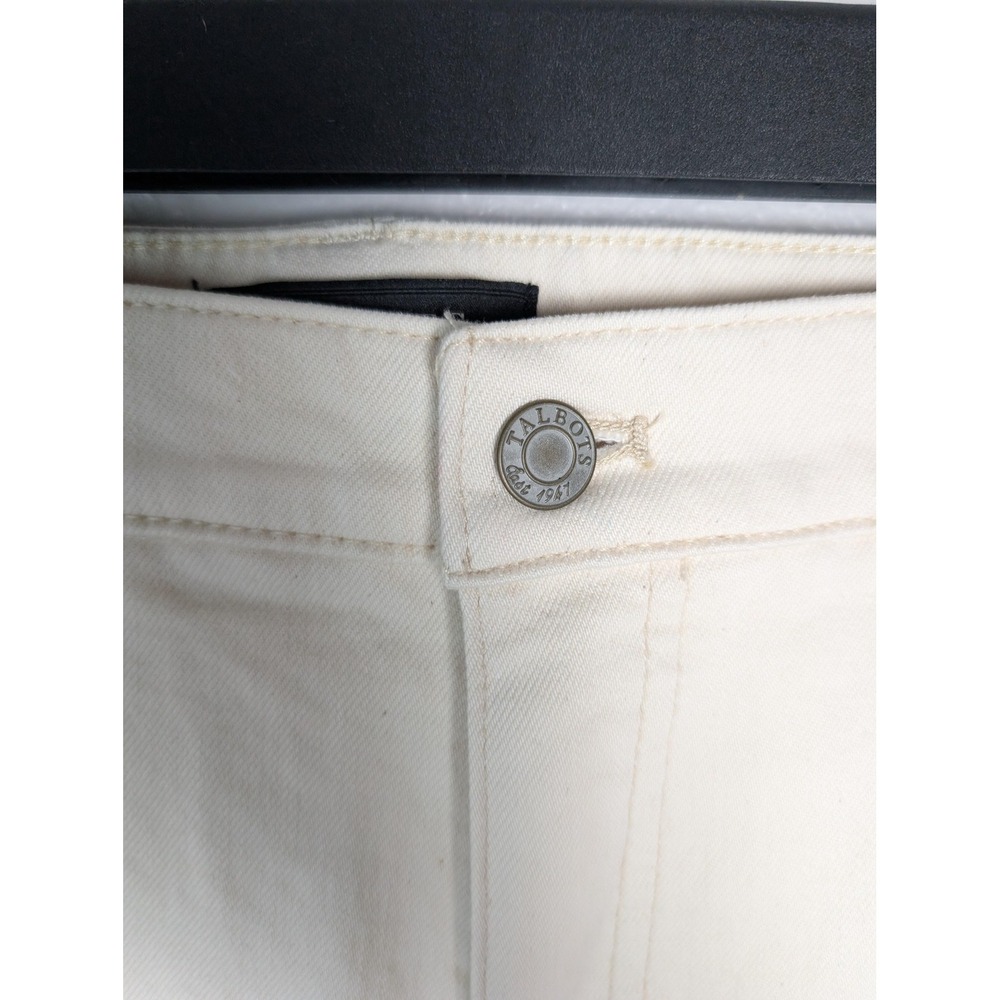 Talbots Slim Ankle Jeans Womens 12 Beige High Rise Stretch Denim Five Pocket - Picture 3 of 9
